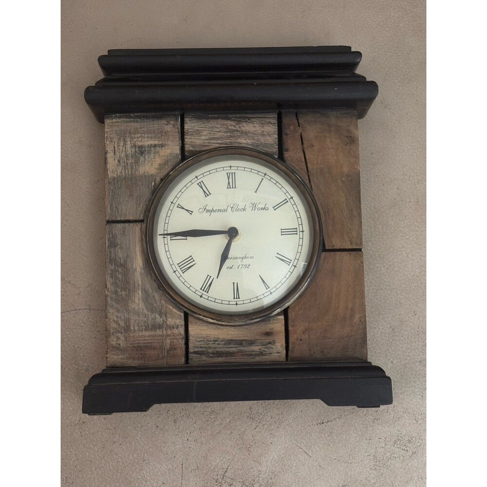 Table Clock, wood and metal clock, rustic farmhouse WORKS